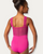 Mari Wide Mesh Strap Tank Adult Leotard - Dark Pink
