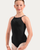 Bloch Floral Embroidered Halter Leotard with Keyhole Back - Black