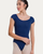 Beatrice Princess Seam Cap Sleeve Adult Leotard - Navy