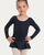 Gillian Long Sleeve Bow Back Skirted Youth Leotard - Black
