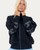 Barre Trash Oversized Zip-Up Hoodie - Black