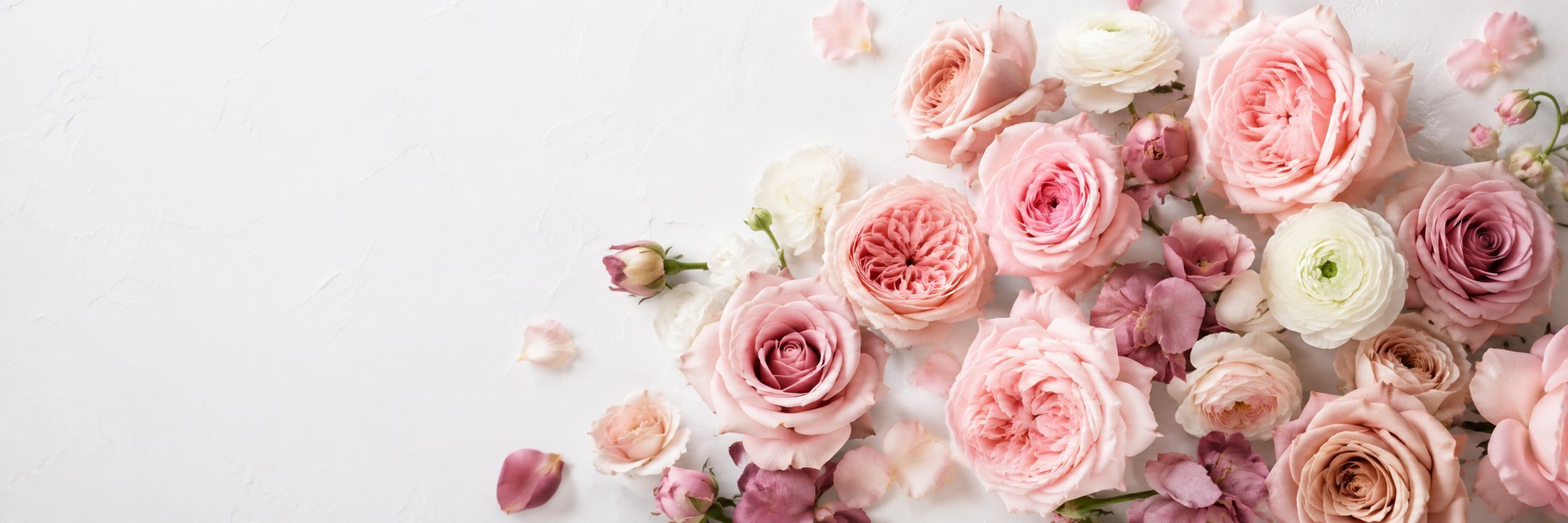 Blush, mauve, and white roses — In Full Bloom Back to Dance Bash at Backstage Dancewear, July 30 and 31