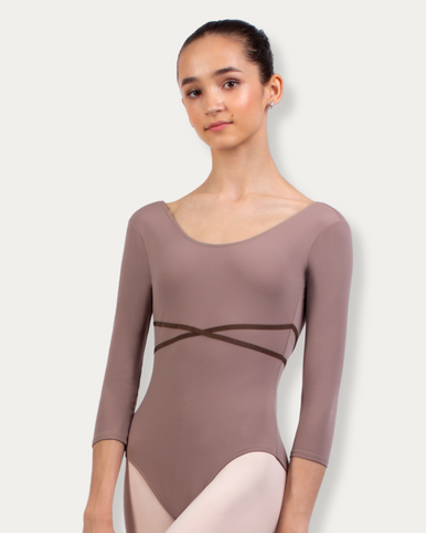 新品未使用　Layered Bare Knit Leotard グレー Nikolay CARISSA Long Sleeve Leotard - Coffee - Backstage Dancewear