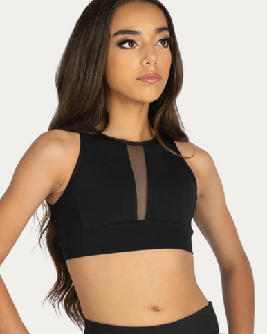 Rue Cutaway Youth Tank Top with Mesh Insert - Black - Backstage