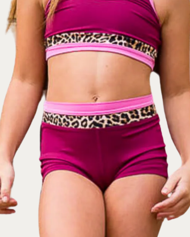 XO Triple Threat Short - Dark Cherry & Cheetah - Backstage
