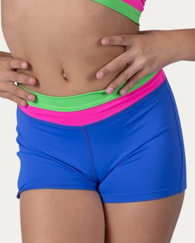 ballaholic バスケ　グラデーションブルー ショーツ XoDanceCo Triple Threat Short - Blue Monster - Backstage Dancewear