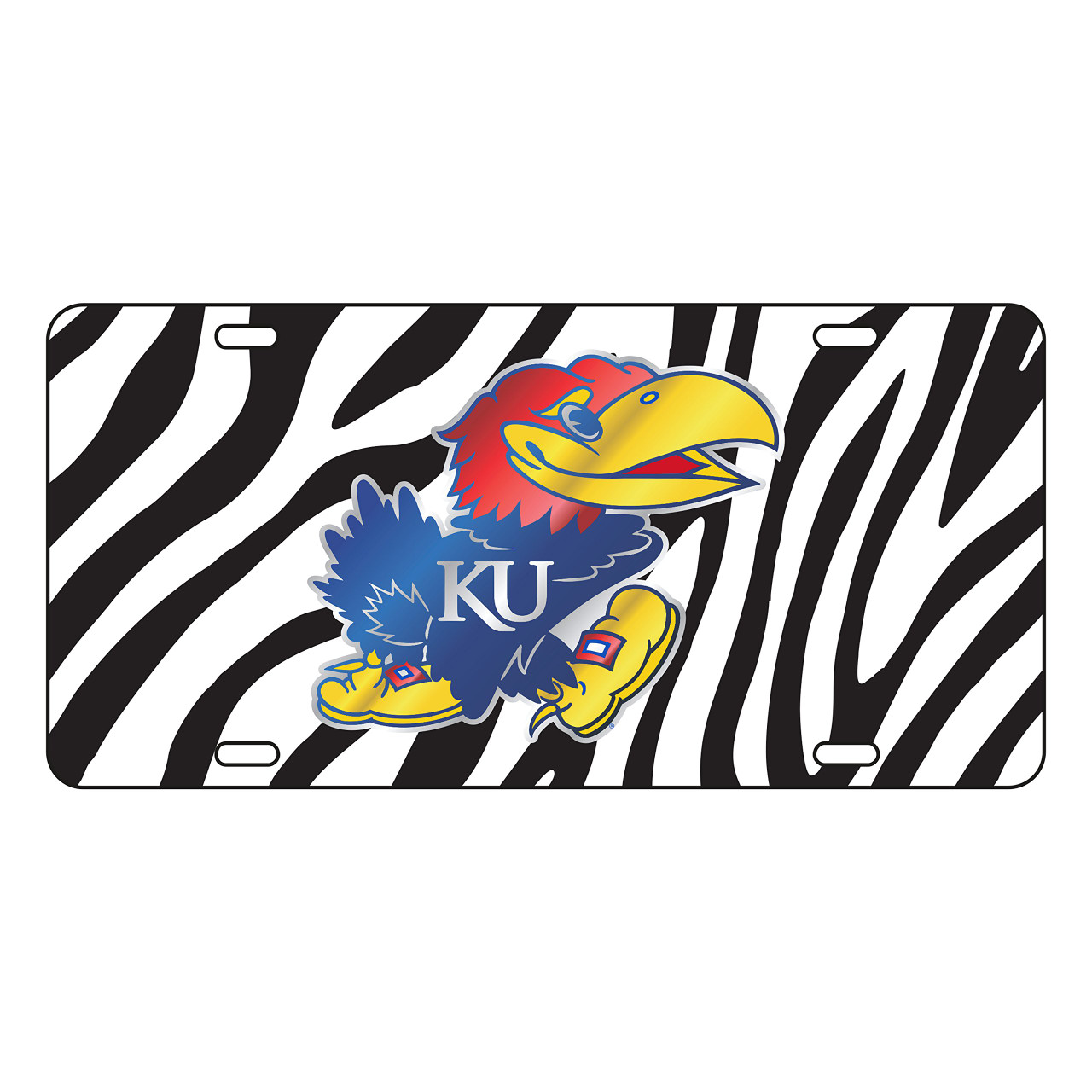Kansas Tag (LASER ZEBRA KU JAYHAWK (19245)) - College Fan Swag