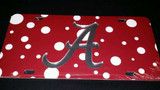 Alabama Crimson Tide Tag (LASER CRIM POLKA DOT/SIL A TAG)