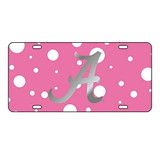 Alabama Crimson Tide Tag (LASER PINK POLKA DOT/SIL A TAG)