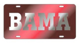 Alabama Crimson Tide Tag (Red Mirror Acrylic with Mirror Acrylic Logo (10109))