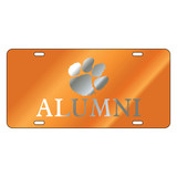 Clemson Tigers Tag (Orange Mirror Acrylic with Mirror Acrylic Logo (14227))