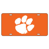 Clemson Tigers Tag (Orange Acrylic with Reflective Logo Decal (14009))