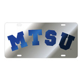 Middle Tennessee TAG (LASER SIL/BLU MTSU PLATE (20509))