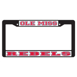 Mississippi Plate Frame (BLK PLATE FRAME MISS REBELS (24018))