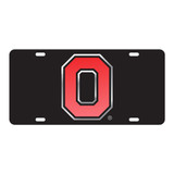 Ohio State University Tags (Black Acrylic with Red Mirror/Mirror acrylic Logo (48148))