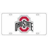 Ohio State University Tags (White Acrylic with Reflective Logo Decal (48113))