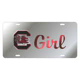 South Carolina TAG (LASER SIL/RED GAMECOCK GIRL (31150))