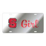 North Carolina State TAG (LASER SIL/RED BLOCK NCS GIRL (26205))