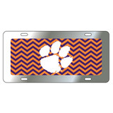 Clemson Tigers Tag (Mirror Acrylic with Reflective Logo Decal (14257))