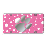 Clemson Tigers Tag (Pink polkadots with Mirror Acrylic Logo (14252))