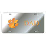 Clemson Tigers Tag (Mirror Acrylic with Orange Mirror Acrylic Logo (14224))