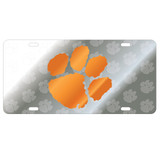 Clemson Tigers Tag (Mirror Acrylic Symbol Background with Orange Mirror Logo (14120))