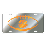 Clemson Tigers Tag (Mirror Acrylic with Orange Mirror Acrylic Logo (14124))