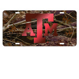 Texas A&M University Tags (Camo Acrylic with Red Mirror Logo (10244))