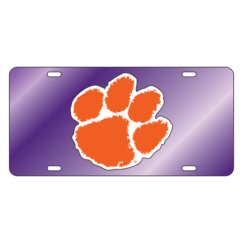 Clemson Tigers Tag (PURPLE MIRROR/REF ORG PAW TAG (14007))