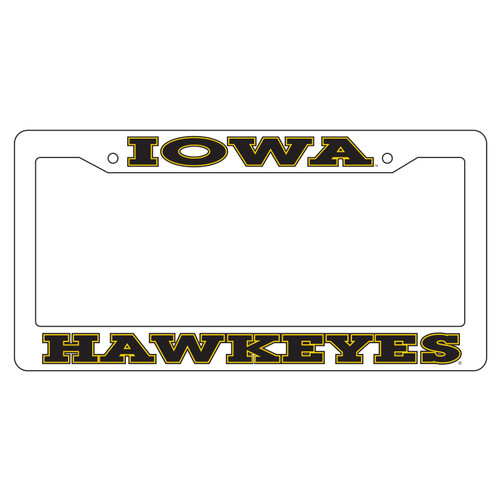 Iowa Plate_Frame (WHT PLATE FRAME IOWA HAWKEYES (12504))