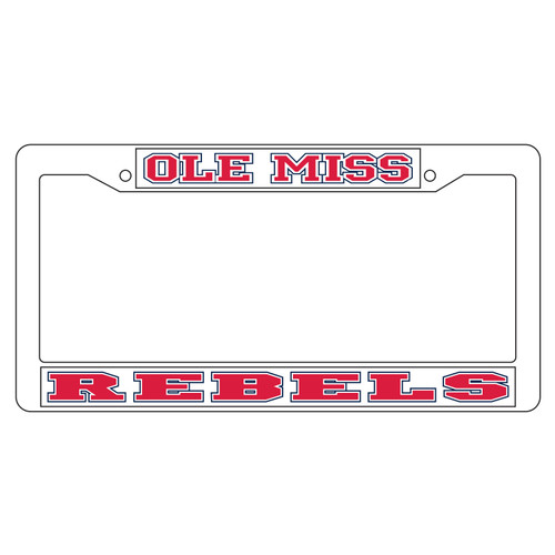 Mississippi Plate Frame (WHT PLATE FRAME MISS REBELS (24019))