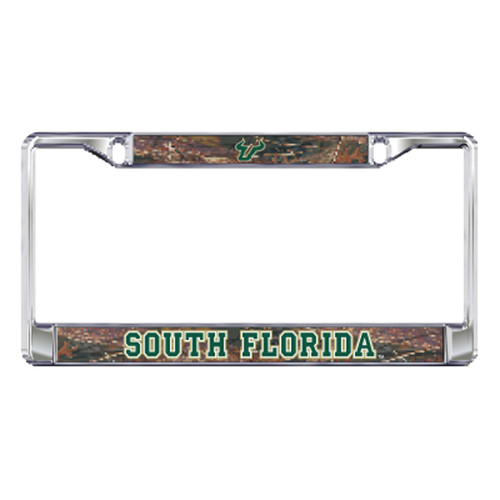 South Florida Plate_Frame (DOMED CAMO USF BULLS FRAME (32182))