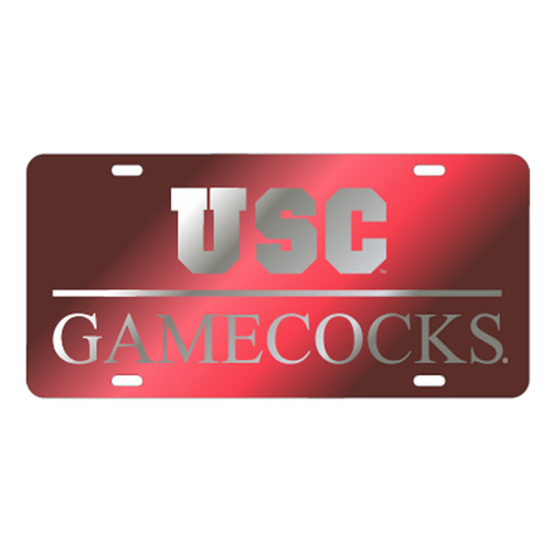 South Carolina TAG (LASER RED/SIL USC GAMECOCKS (31042))