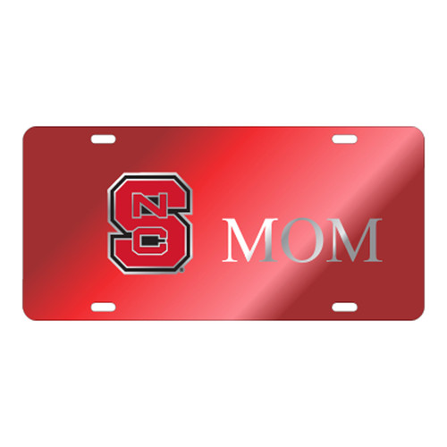 North Carolina State TAG (LASER RED/SIL BLOCK NCS MOM (26202))