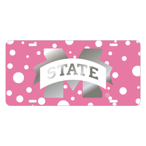 Mississippi State TAG (LASER PINK POLKA DOT M STATE (25206))