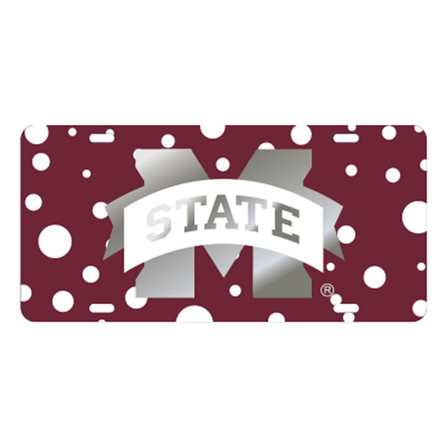 Mississippi State TAG (LASER POLKA DOT M STATE TAG (25207))