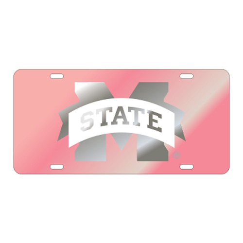 Mississippi State TAG (LASER PINK/SIL & WHITE M-STATE (25094))