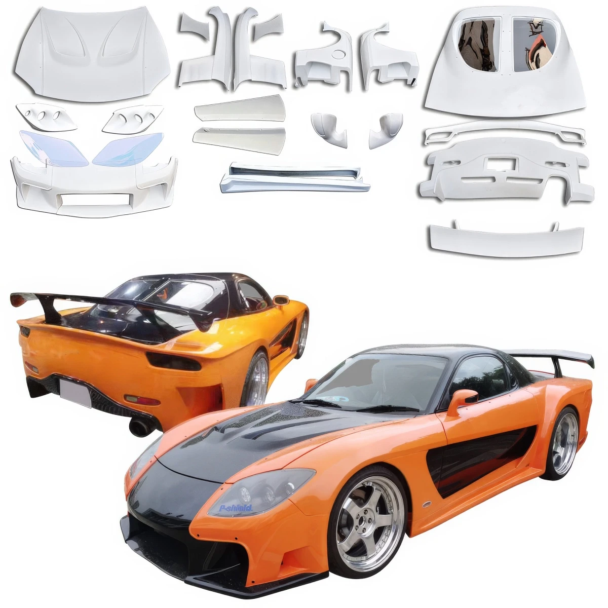 Mazda RX 7 Body Kit - Carbonfiberhoods.com