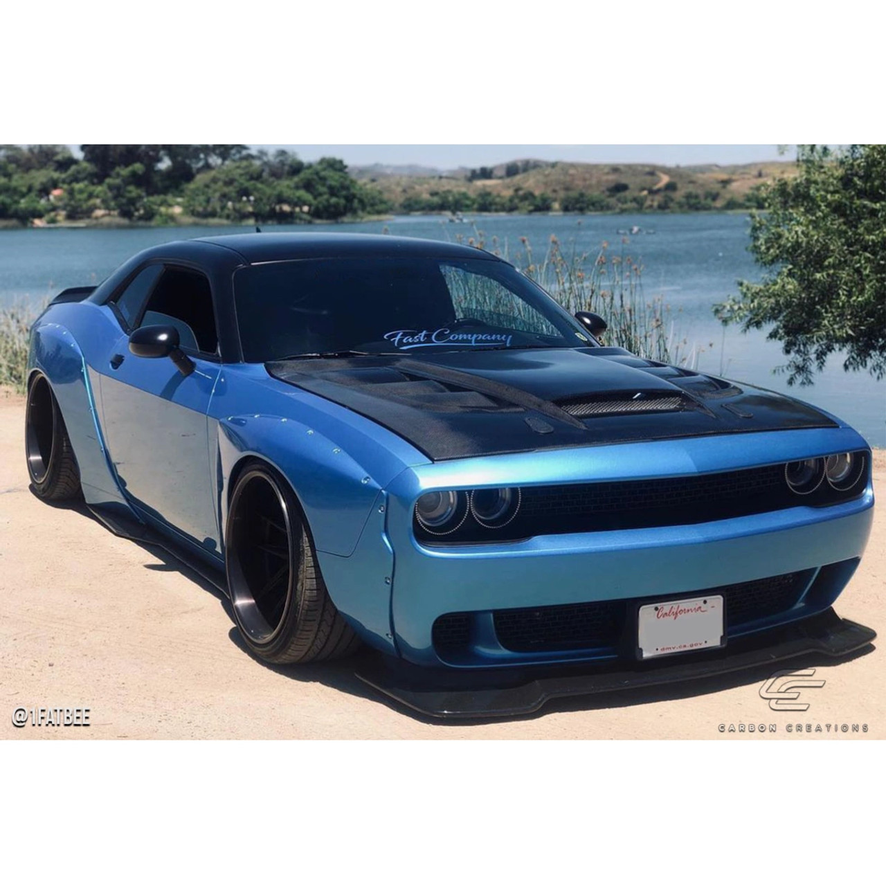 ショップレビュー ランキング Creations Carbon Challenger Dodge 2008-2023 Viper Hood Look 帽子