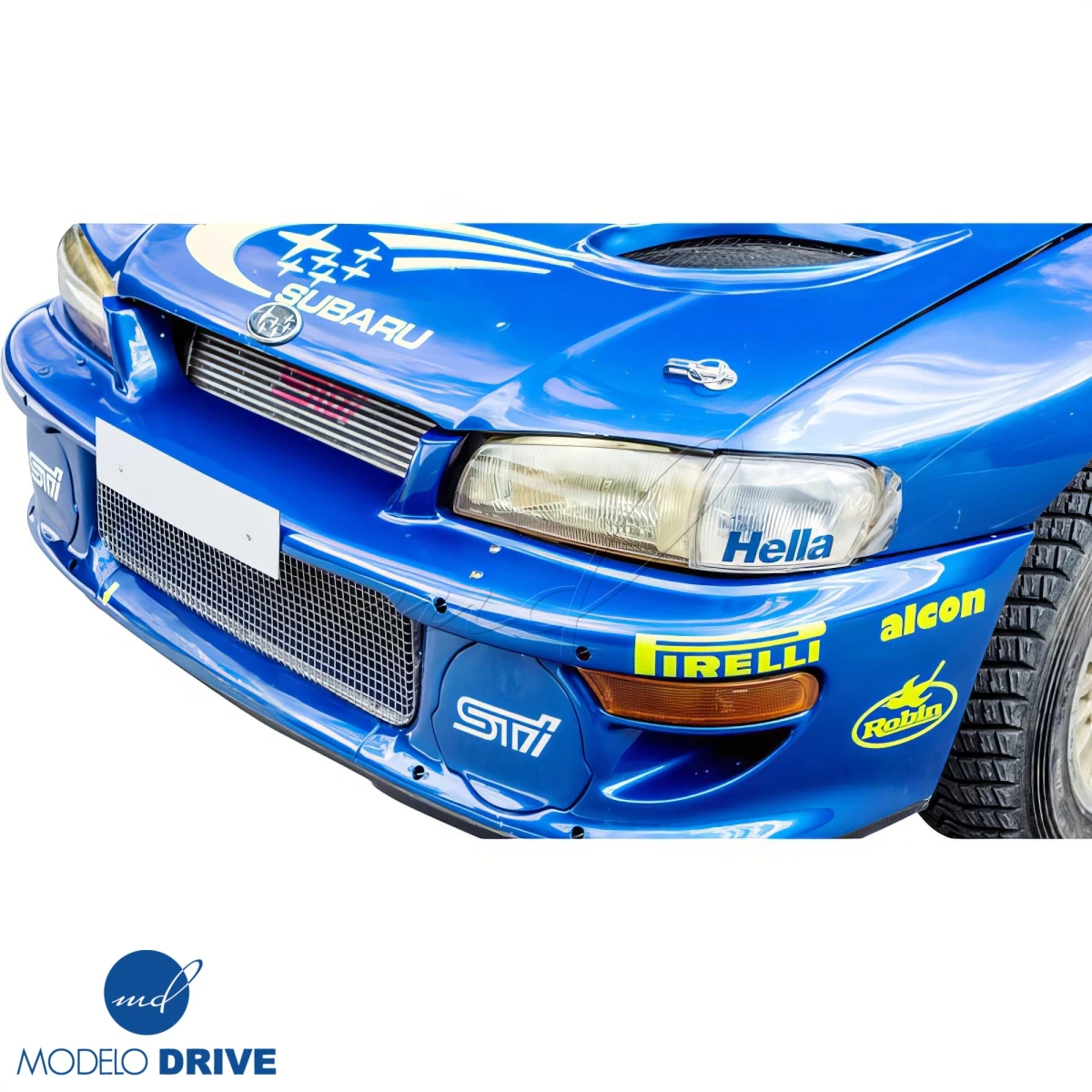 SUBARUインプレッサWRC 実車フロントバンパー ModeloDrive FRP LS WRC 98 Front Bumper w Caps 3pc (GC8) 2/4dr for