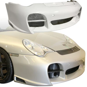 Partial Carbon Fiber TART GT Front Bumper w Lip Grille > Porsche 911 (996) 2002-2004 - image 1