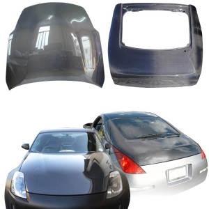 ModeloDrive Carbon Fiber OER HR Hood Hatch Combo > Nissan 350Z (Z33) 2007-2008 - image 1