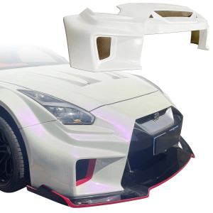 ModeloDrive FRP LBPE SE Wide Body Front Bumper w Canards > Nissan GT-R GTR (R35) 2009-2016 - image 1