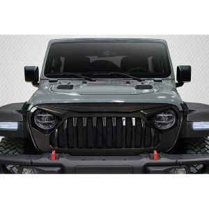 2018-2025 Jeep Wrangler JL Gladiator JT Carbon Creations Predator Grille - 1 Piece - image 1