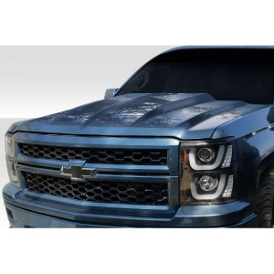 2014-2015 Chevrolet Silverado Duraflex 2" Cowl Hood - 1 Piece - image 1