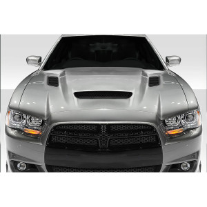 2011-2014 Dodge Charger Duraflex Hellcat Redeye Look Hood - 1 Piece - image 1