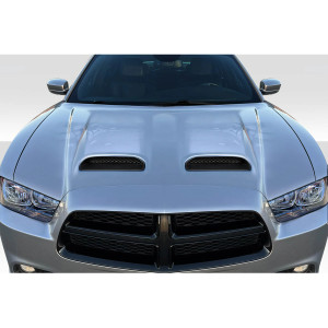 2011-2014 Dodge Charger Duraflex Redeye Look Hood - 1 Piece - image 1