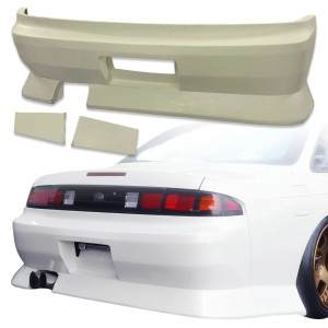 FRP BSPO Blister Wide Body Rear Bumper 3pc > Nissan 240SX (S14) 1997-1998 - image 1