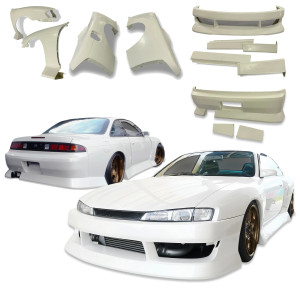 FRP BSPO Blister Wide Body Kit 8pc > Nissan 240SX (S14) 1997-1998 - image 1
