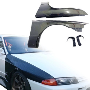 ModeloDrive Carbon Fiber OER GTR Fenders (front) > Nissan Skyline (R32) GTR 1990-1994 > 2dr Coupe - image 1